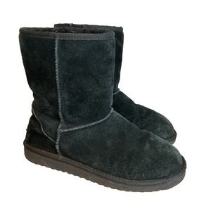 Womens UGG Boots Sz 9 Koola Short Winter Koolaburra Black Sheepskin EUC